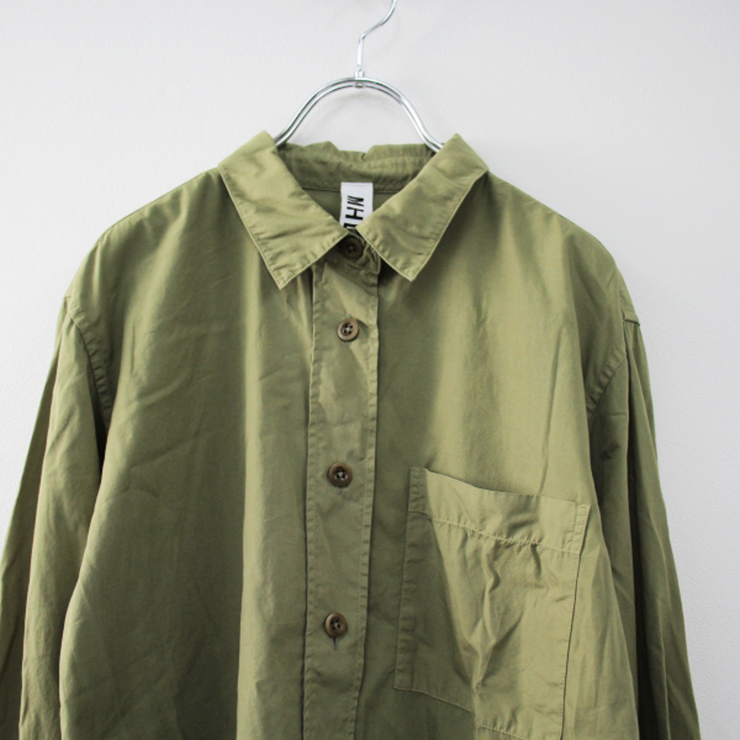 2022SS MHL. エムエイチエル マーガレットハウエル GARMENT DYE BASIC POPLIN  3/カーキ 長袖シャツ【2400013389617】 3