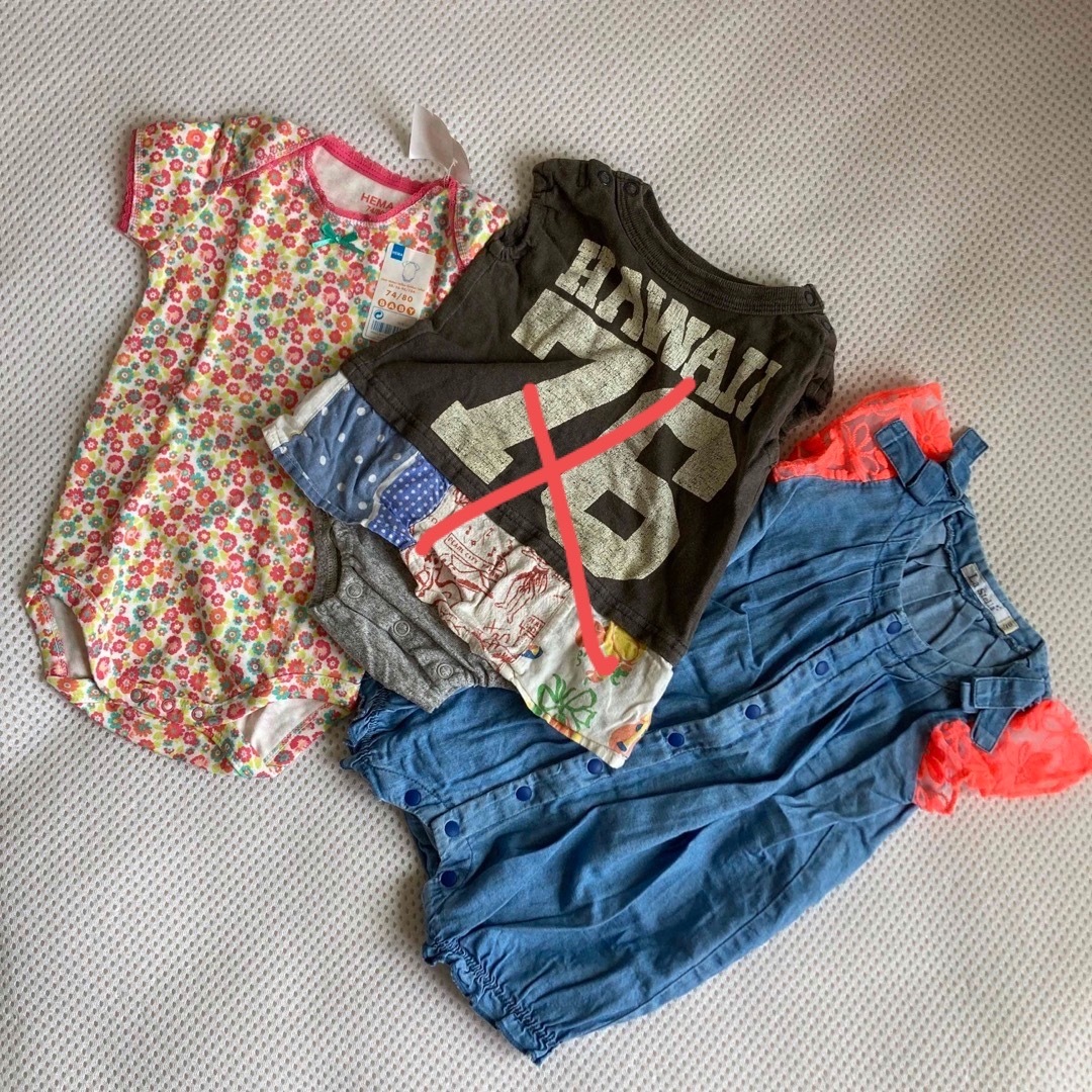 DENIM DUNGAREE(デニムダンガリー)の70 女の子　セット売り　デニムダンガリー キッズ/ベビー/マタニティのベビー服(~85cm)(ロンパース)の商品写真