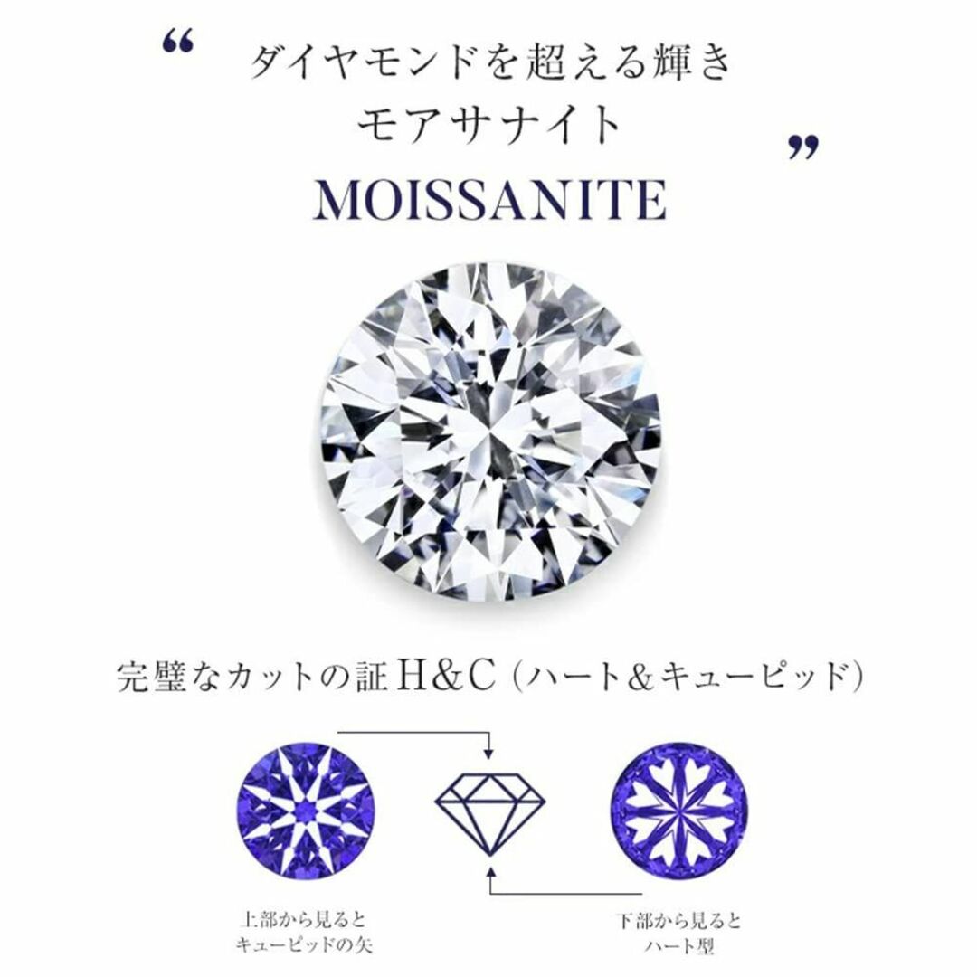 【色: プラチナ】Diamond Lab モアサナイト ネックレス レディース