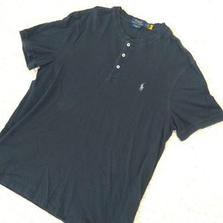 ポロラルフローレン(POLO RALPH LAUREN)の良品 POLO RALPH LAUREN ヘンリーネック 鹿の子 ネイビー Ｌ(Tシャツ/カットソー(半袖/袖なし))