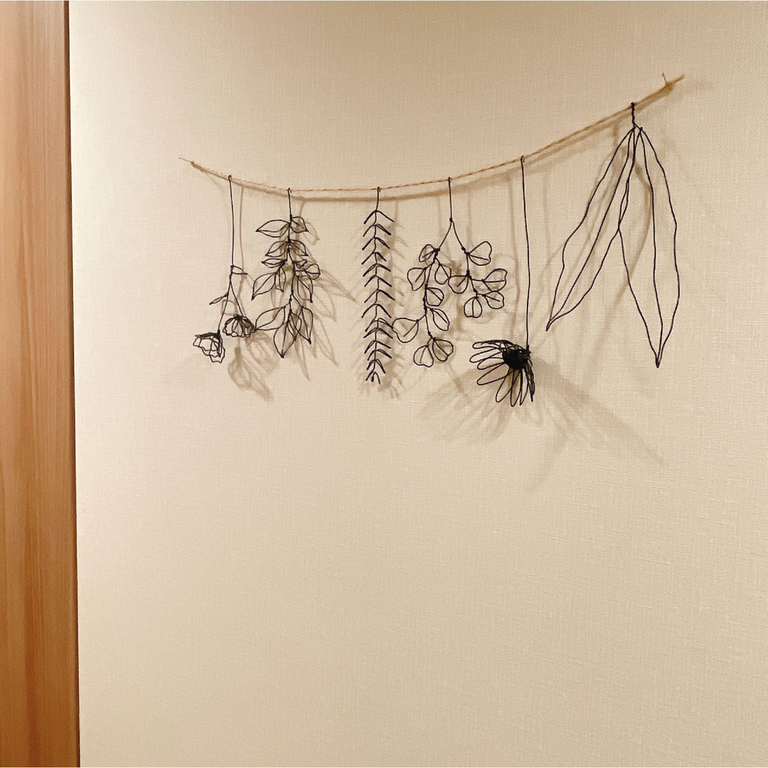 【soldout】ワイヤークラフト* 葉っぱとお花のボタニカルガーランド*47 3