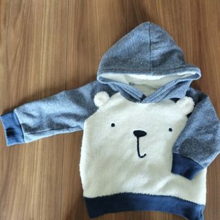 ベビーギャップ(babyGAP)のベビーギャップ　白くま　パーカー 80(トレーナー)