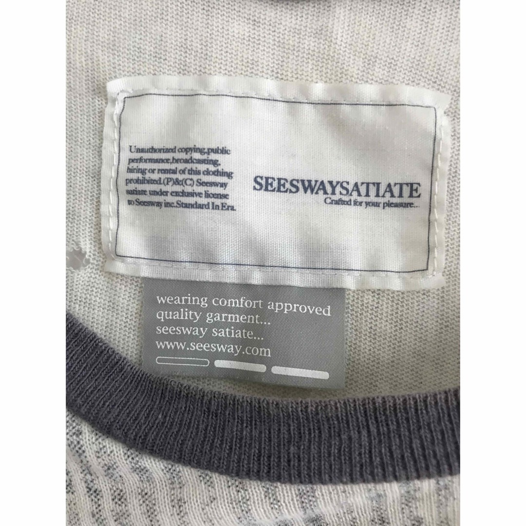 seesway(シースウェイ)のseesway シースウェイ 半袖 Tシャツ M ストライプ コーデュロイ調 メンズのトップス(Tシャツ/カットソー(半袖/袖なし))の商品写真