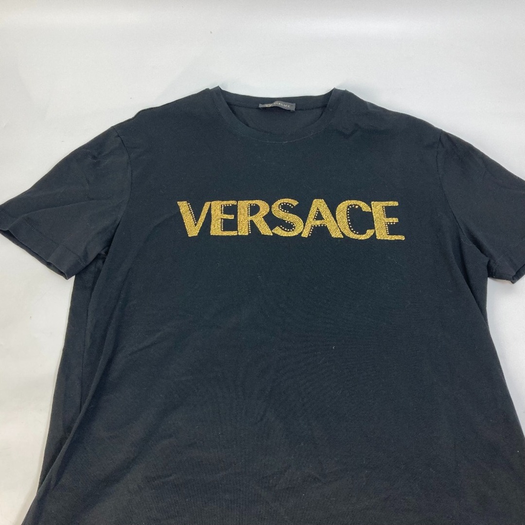 ヴェルサーチ VERSACE DREAMドリーム ロゴ トップス アパレル 半袖Ｔシャツ コットン ブラック