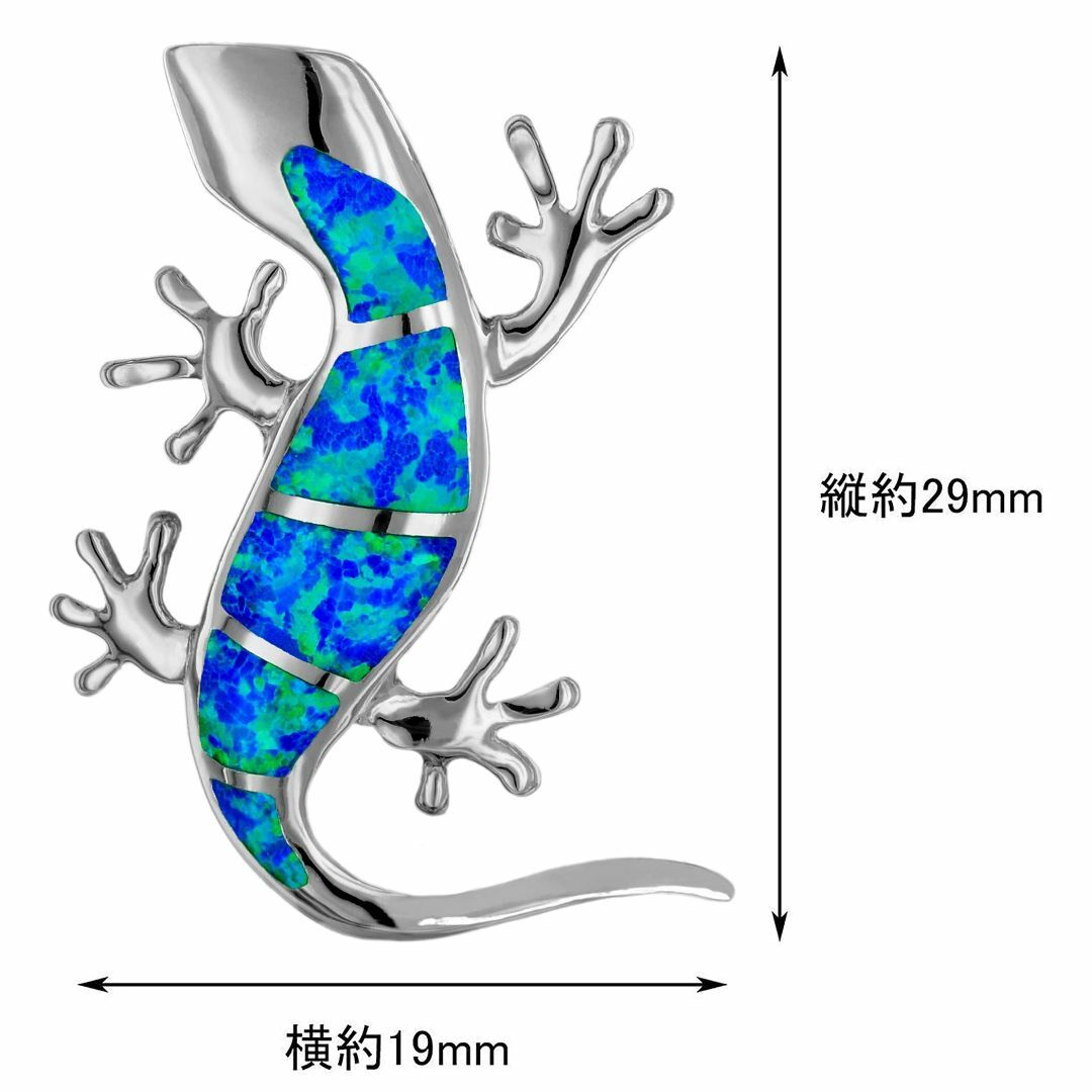 レイラニ ハワイアンジュエリー ブルーオパール ゲッコーヤモリ ペンダント ネッ