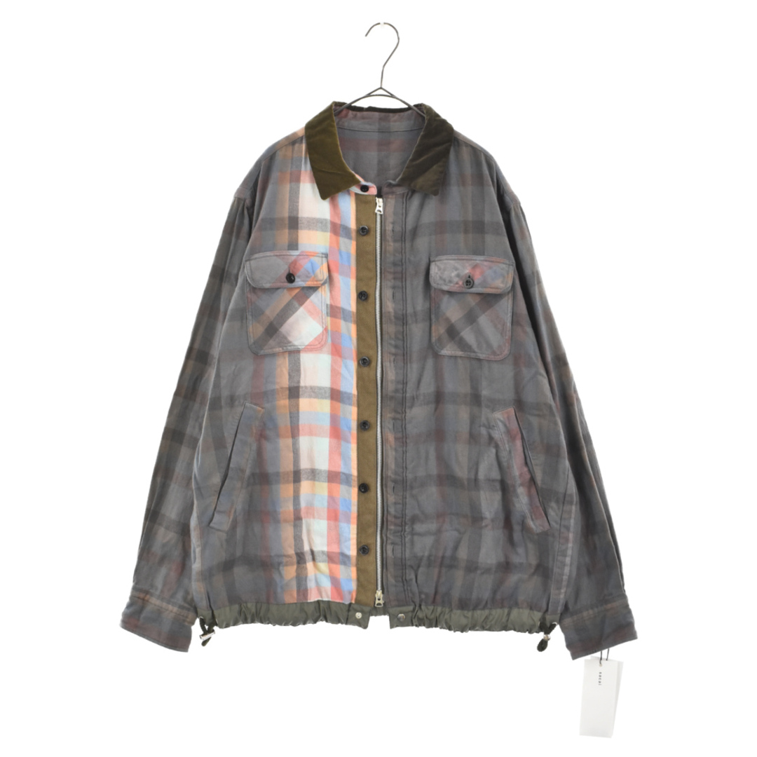 Sacai サカイ 22AW PLAID SHIRT 22-02838M 再構築 ドッキングシャツジャケット マルチカラー 長袖シャツ