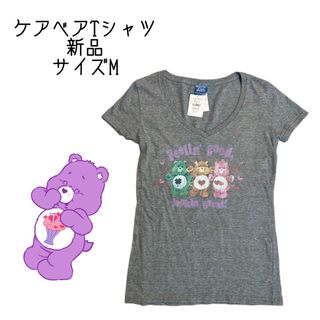 ケアベア(CareBears)のケアベア　新品　Tシャツ　レディース　M グレー　アメキャラ　ファンシー(Tシャツ(半袖/袖なし))