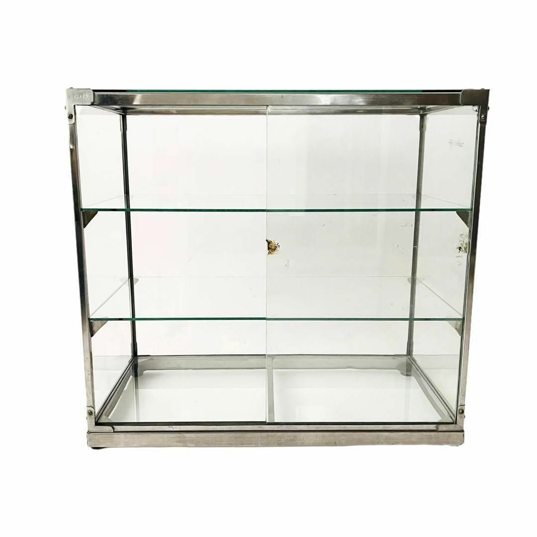 アンティーク ガラスケース 卓上 3段 飾り棚 コレクションケース 店舗什器