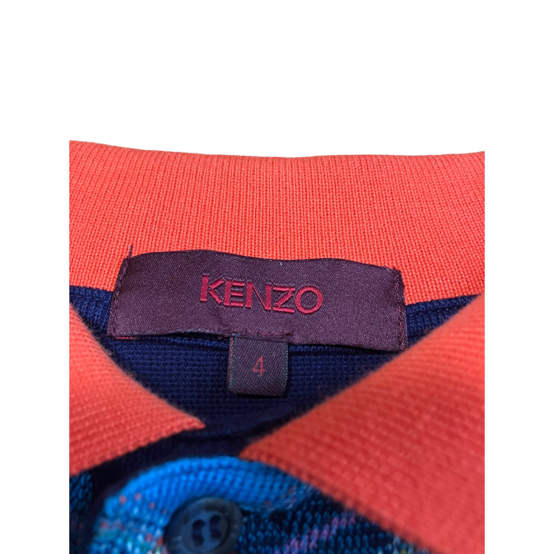 KENZO(ケンゾー)のケンゾー　KENZO GOLF ポロシャツ　ターコイズブルー　チェック　サイズ4 メンズのトップス(ポロシャツ)の商品写真