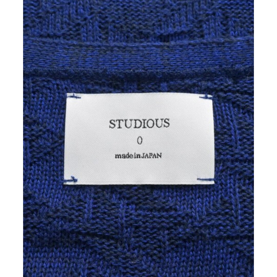 STUDIOUS(ステュディオス)のSTUDIOUS ステュディオス カーディガン 0(XS位) 青系(総柄) 【古着】【中古】 メンズのトップス(カーディガン)の商品写真