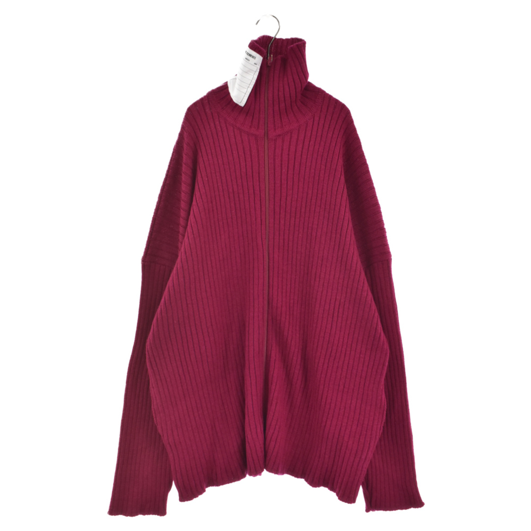 VETEMENTS ヴェトモン 20AW Atelier Zip-Up Neck ジップアップ ハイネックニット 長袖セーター ジャケット ラズベリー UAH20KN612