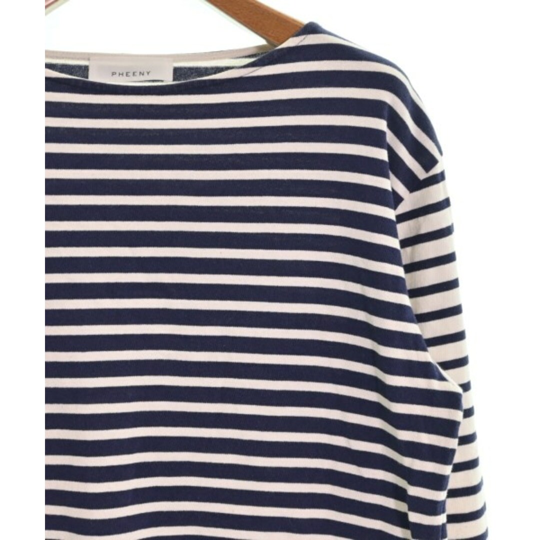 PHEENY フィーニー Tシャツ・カットソー F 白x青(ボーダー)