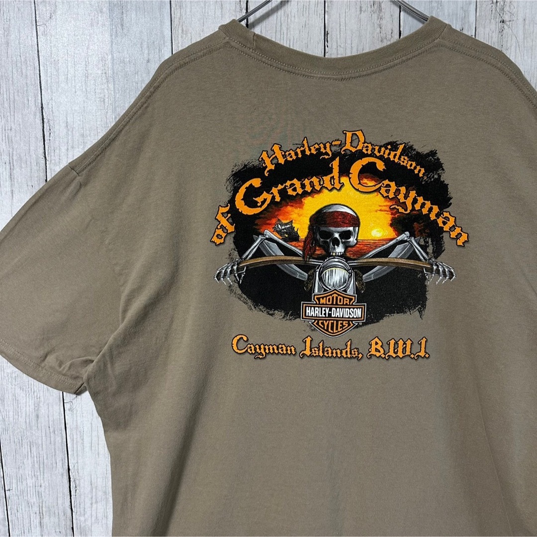 HARLEY-DAVIDSON Tシャツ 2XL 両面プリント ドクロ スカル