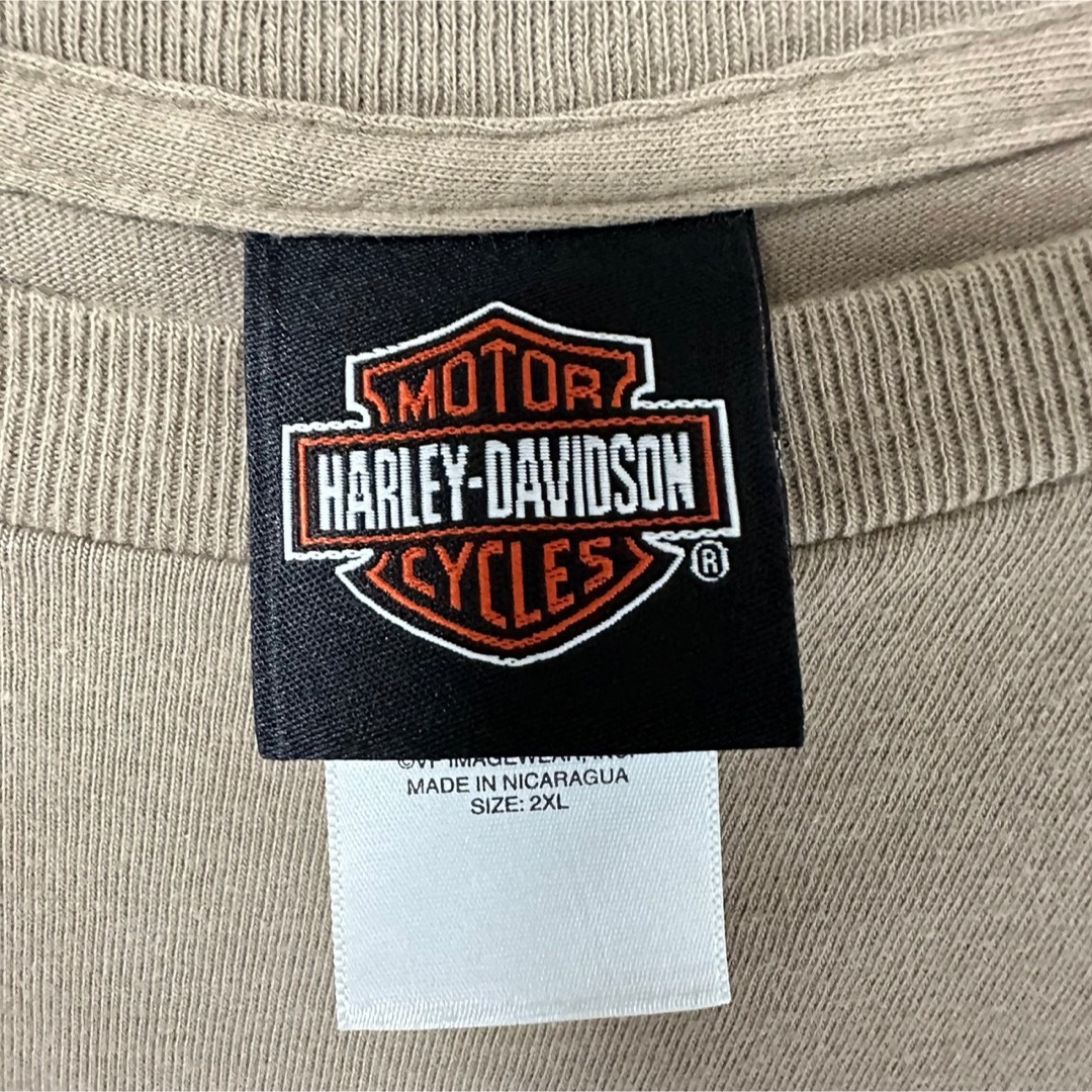 Harley Davidson(ハーレーダビッドソン)のHARLEY-DAVIDSON Tシャツ 2XL 両面プリント ドクロ スカル メンズのトップス(Tシャツ/カットソー(半袖/袖なし))の商品写真