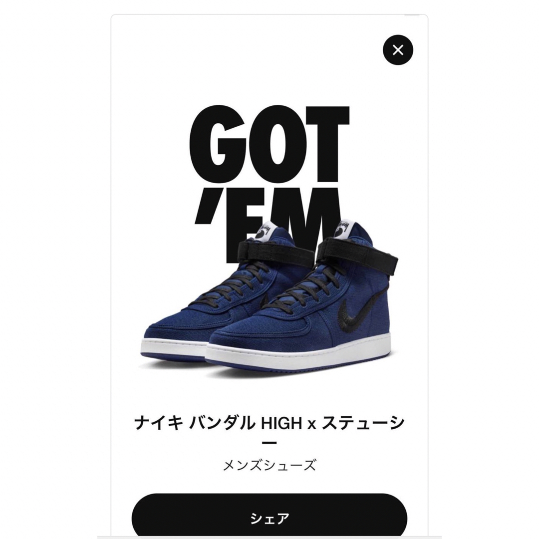 ナイキ バンダル HIGH x ステューシー　28.5 新品