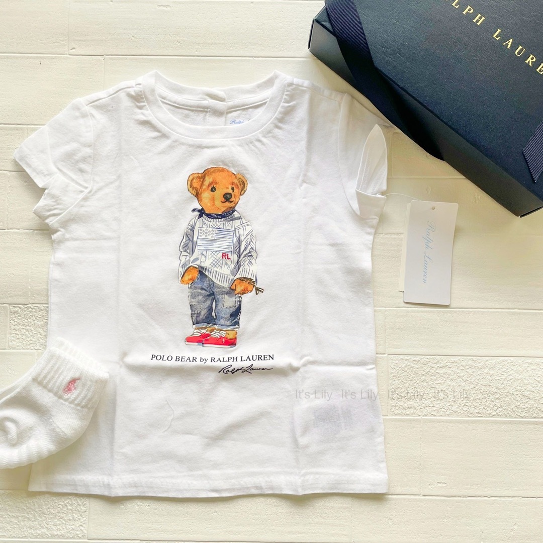 Ralph Lauren(ラルフローレン)の24m90cm   ラルフローレン　ベア　半袖　白 キッズ/ベビー/マタニティのキッズ服女の子用(90cm~)(Tシャツ/カットソー)の商品写真