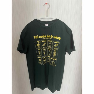 ベトナム　ローカルフードフード　ロゴTシャツ 半袖　グリーン　ユニセックスＳ(Tシャツ/カットソー(半袖/袖なし))