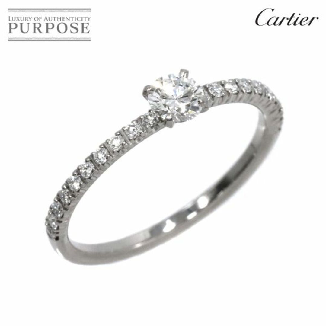 カルティエ Cartier エタンセル ハーフダイヤ 0.20ct E/VS1/3EX #49 リング Pt プラチナ 指輪【鑑定書・証明書付き】VLP 90188838