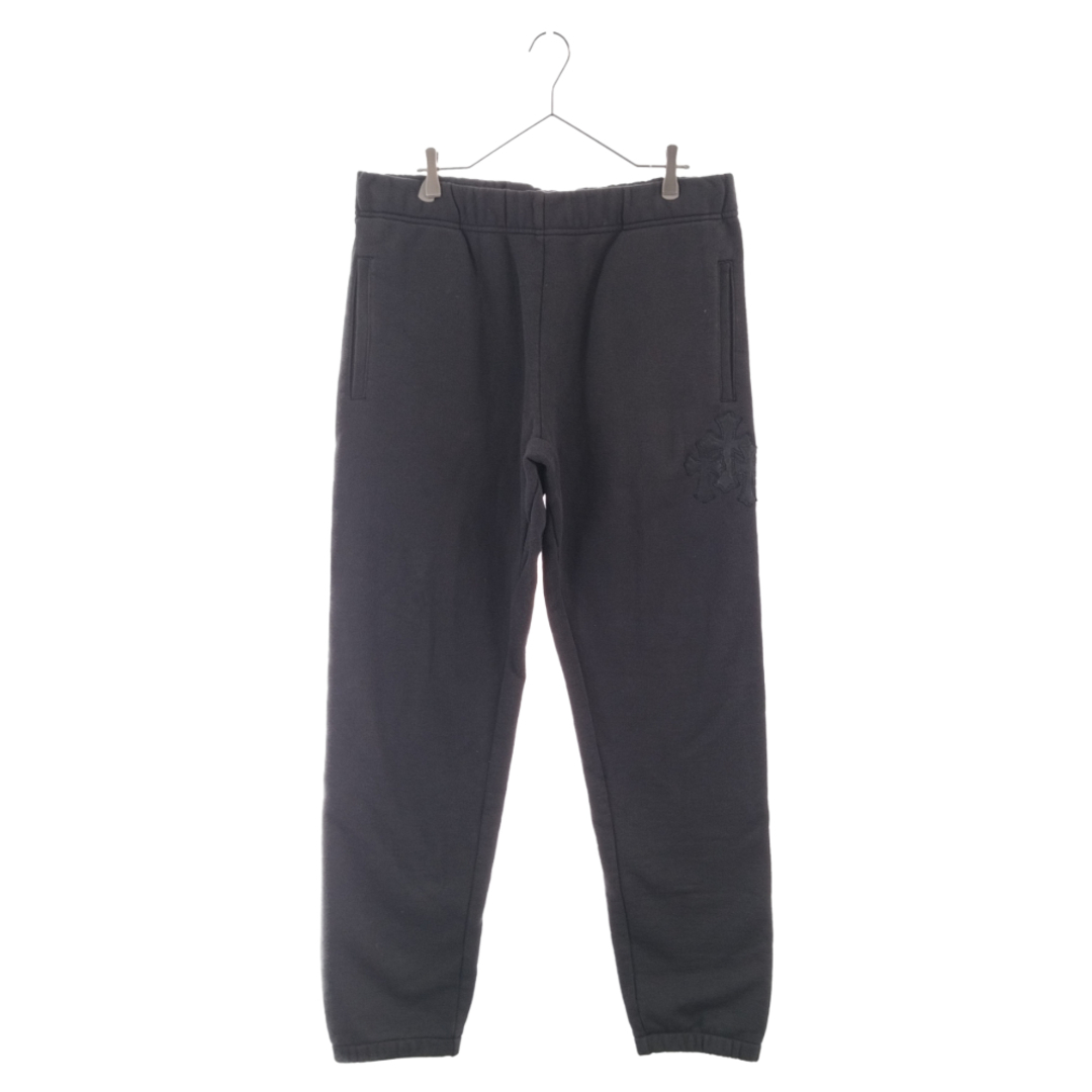 CHROME HEARTS クロムハーツ GRP Y NOT Sweat Pants ワイノットクロスレザーパッチ付きスウェットパンツ ブラック スウェットパンツ