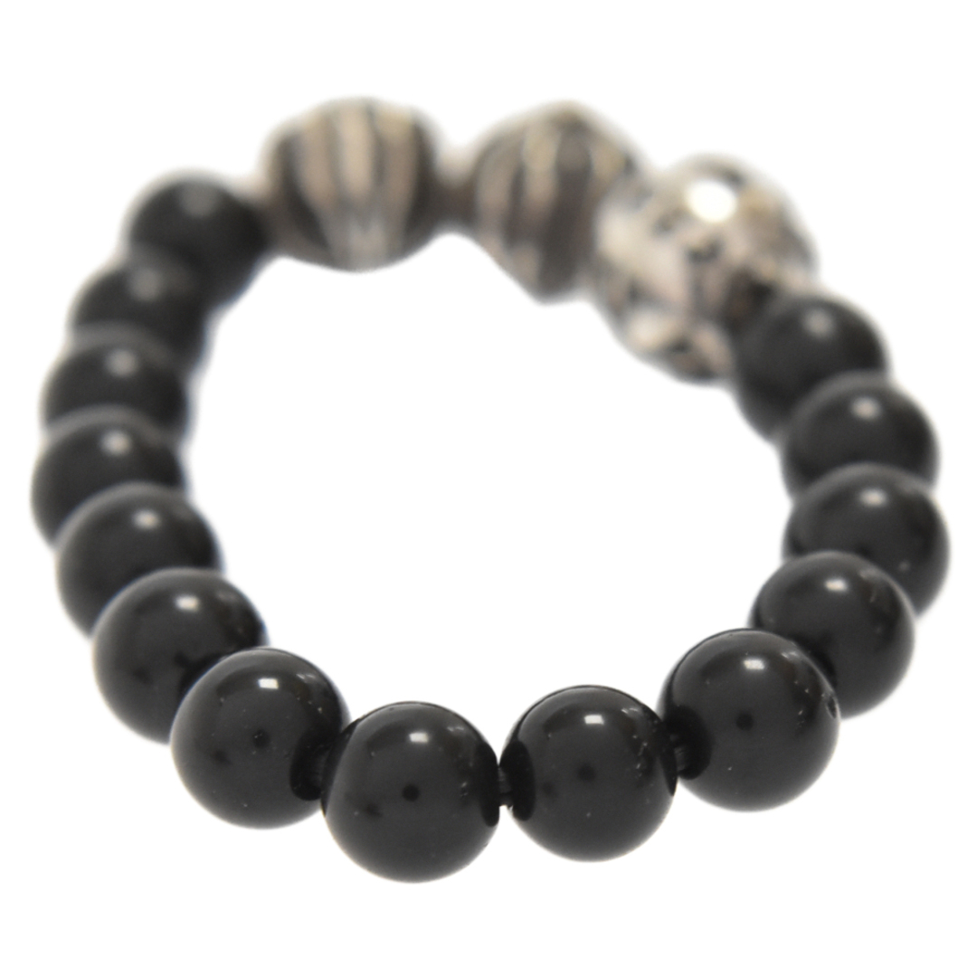 CHROME HEARTS クロムハーツ 4mm BEAD 4mmビーズ リング オニキス×シルバー ブラック