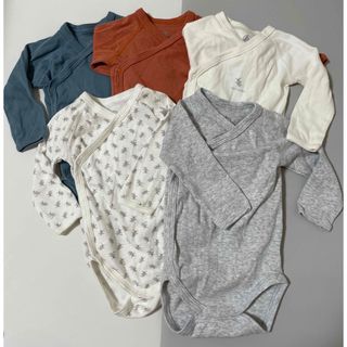 プチバトー(PETIT BATEAU)のプチバトー 半袖長袖ロンパース 8着セット(ロンパース)