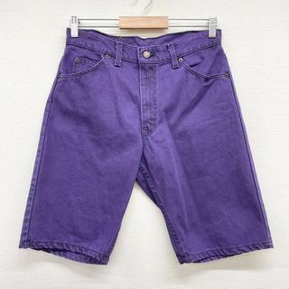 リーバイス(Levi's)の90's US古着 USA製 リーバイス Levi's 550 カラーデニム ショートパンツ ひざ上 レディース サイズ：W30 パープル  【中古】(スラックス/スーツパンツ)