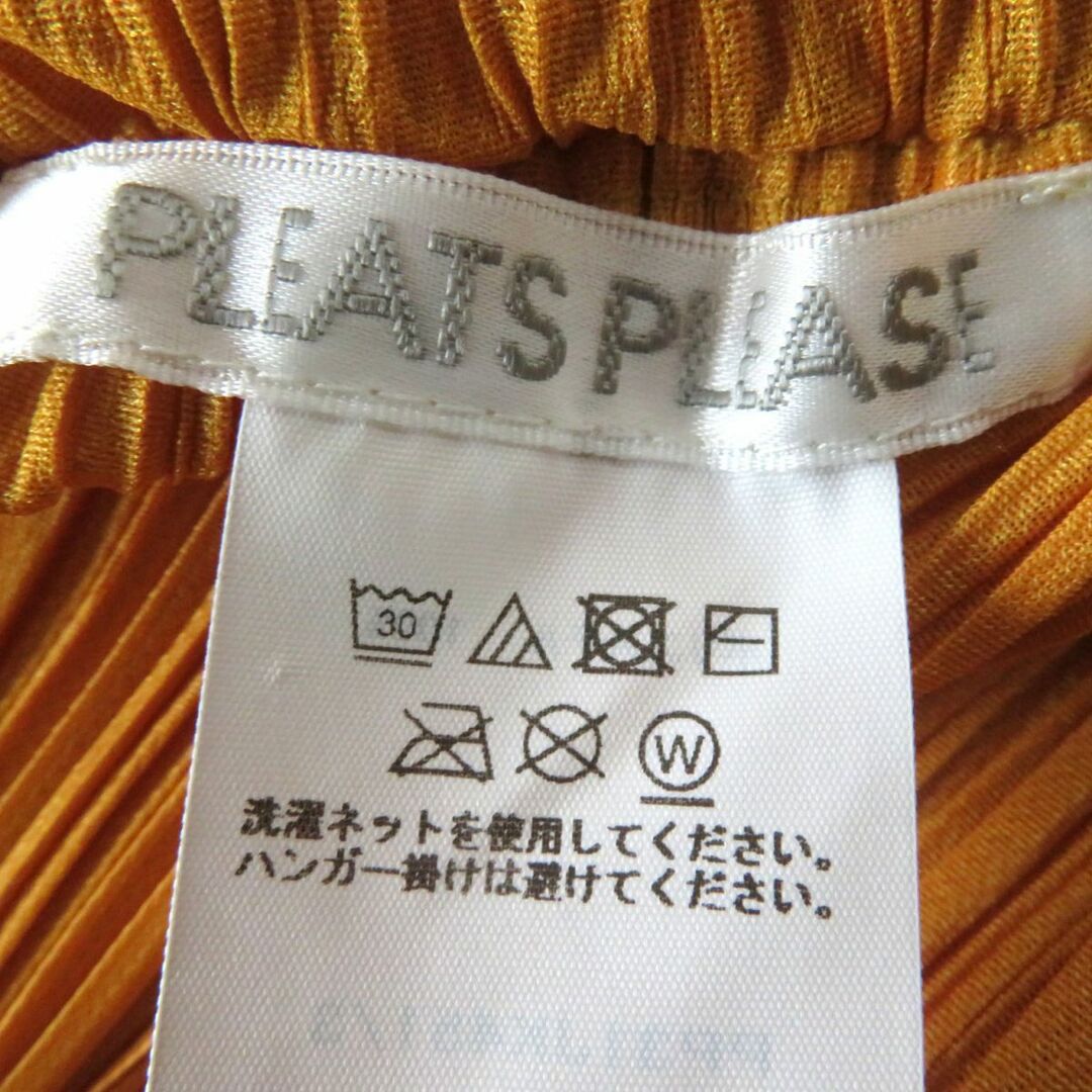 極美◎正規品 23SS 日本製 PLEATS PLEASE プリーツプリーズ PP31JK451 TOUR 横プリーツ 5分袖 プリーツ  カットソー／トップス マスタード 3