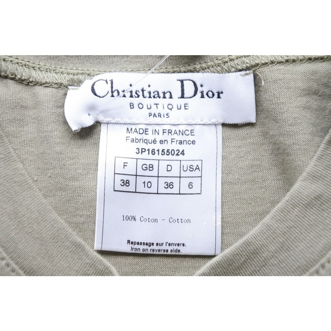 Christian Dior クリスチャンディオール 半袖Ｔシャツ ジャドール 3P16155024 コットン カーキ サイズ38 美品 中古  51073