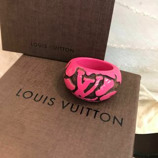 ★美品★LOUIS VUITTON 　バーグ・レオモノグラム　リング　ピンク　M