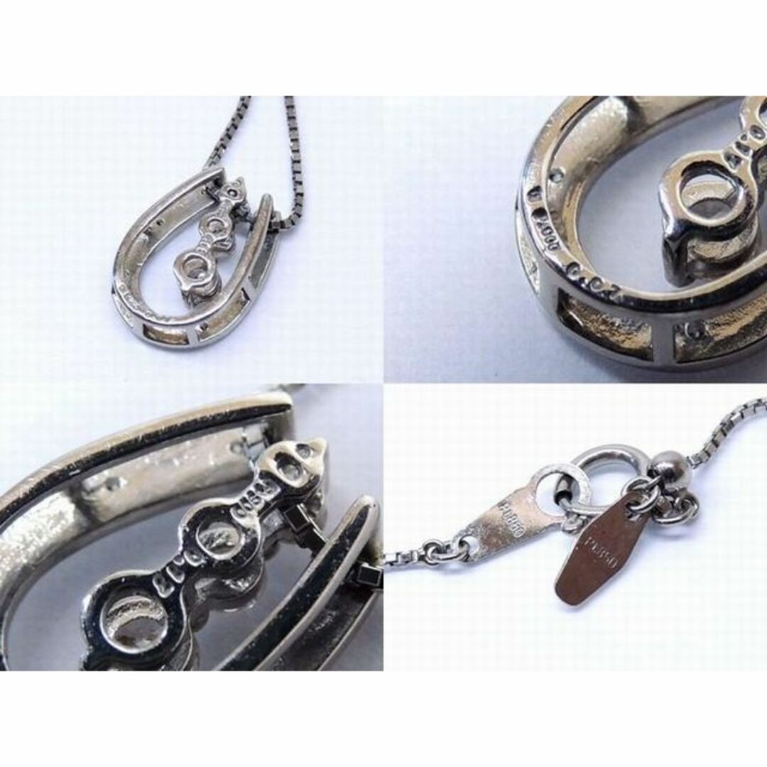 Pt900/850 ネックレス □ ダイヤ 0.17ct 0.07ct 4.2g-