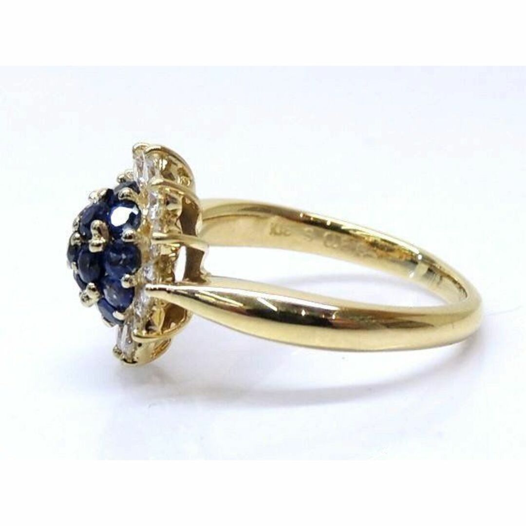 K18 YG リング ☆ サファイア 0.80ct ダイヤ 0.50ct 7号  レディースのアクセサリー(リング(指輪))の商品写真