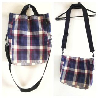 ルートート(ROOTOTE)の【ROOTOTE】3way・折り返しショルダーバック☆チェック柄(ショルダーバッグ)