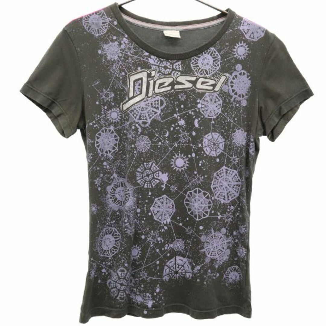 DIESEL(ディーゼル)のディーゼル プリント 半袖 Tシャツ XXL カーキ DIESEL ビッグサイズ レディース 【中古】  【230623】 メール便可 レディースのトップス(Tシャツ(半袖/袖なし))の商品写真