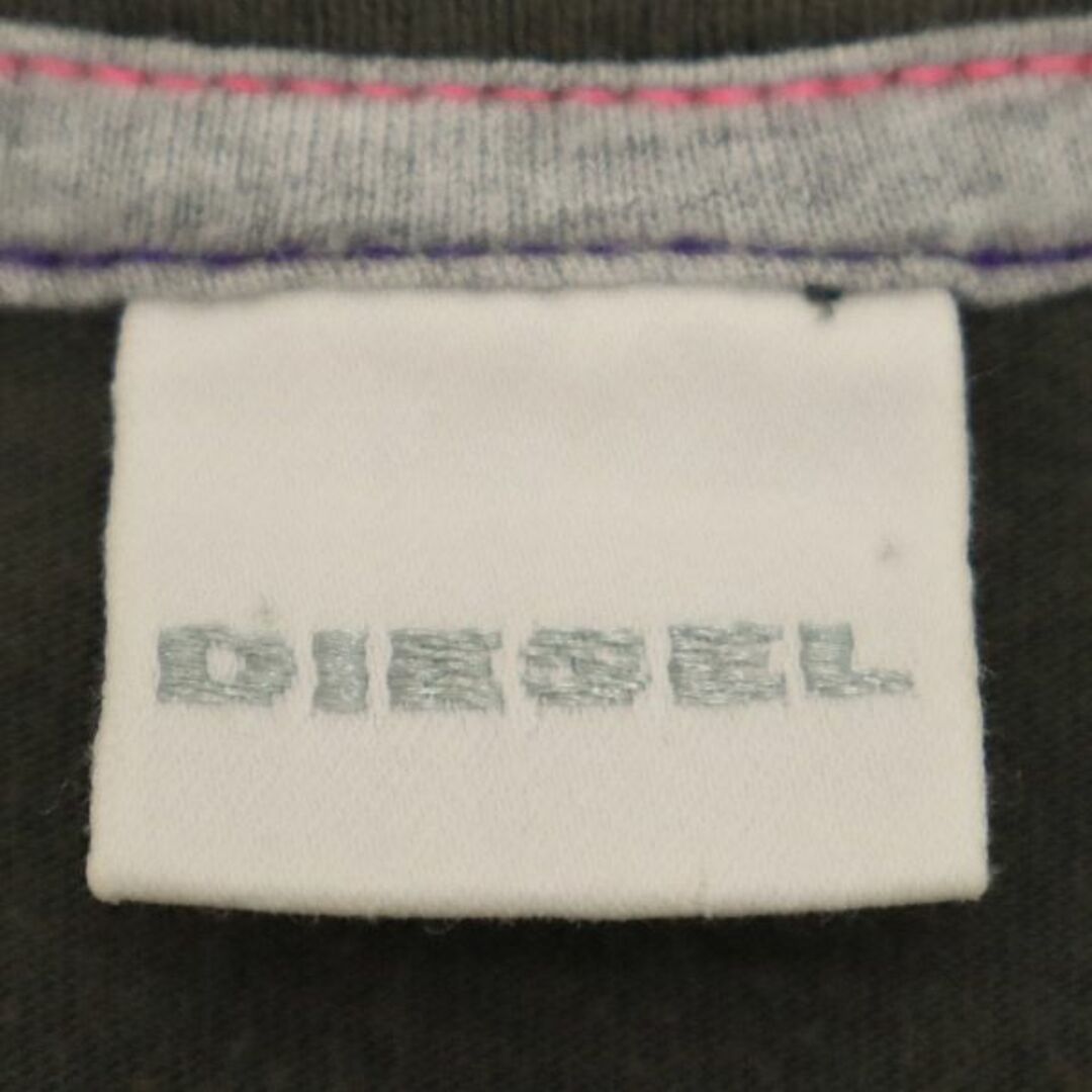 DIESEL(ディーゼル)のディーゼル プリント 半袖 Tシャツ XXL カーキ DIESEL ビッグサイズ レディース 【中古】  【230623】 メール便可 レディースのトップス(Tシャツ(半袖/袖なし))の商品写真