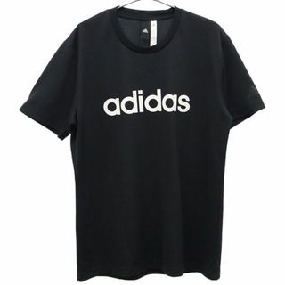 アディダス(adidas)のアディダス プリント トレーニングシャツ L ブラック adidas 半袖 Tシャツ スポーツ ウォームアップ メンズ 【中古】  【230623】 メール便可(その他)