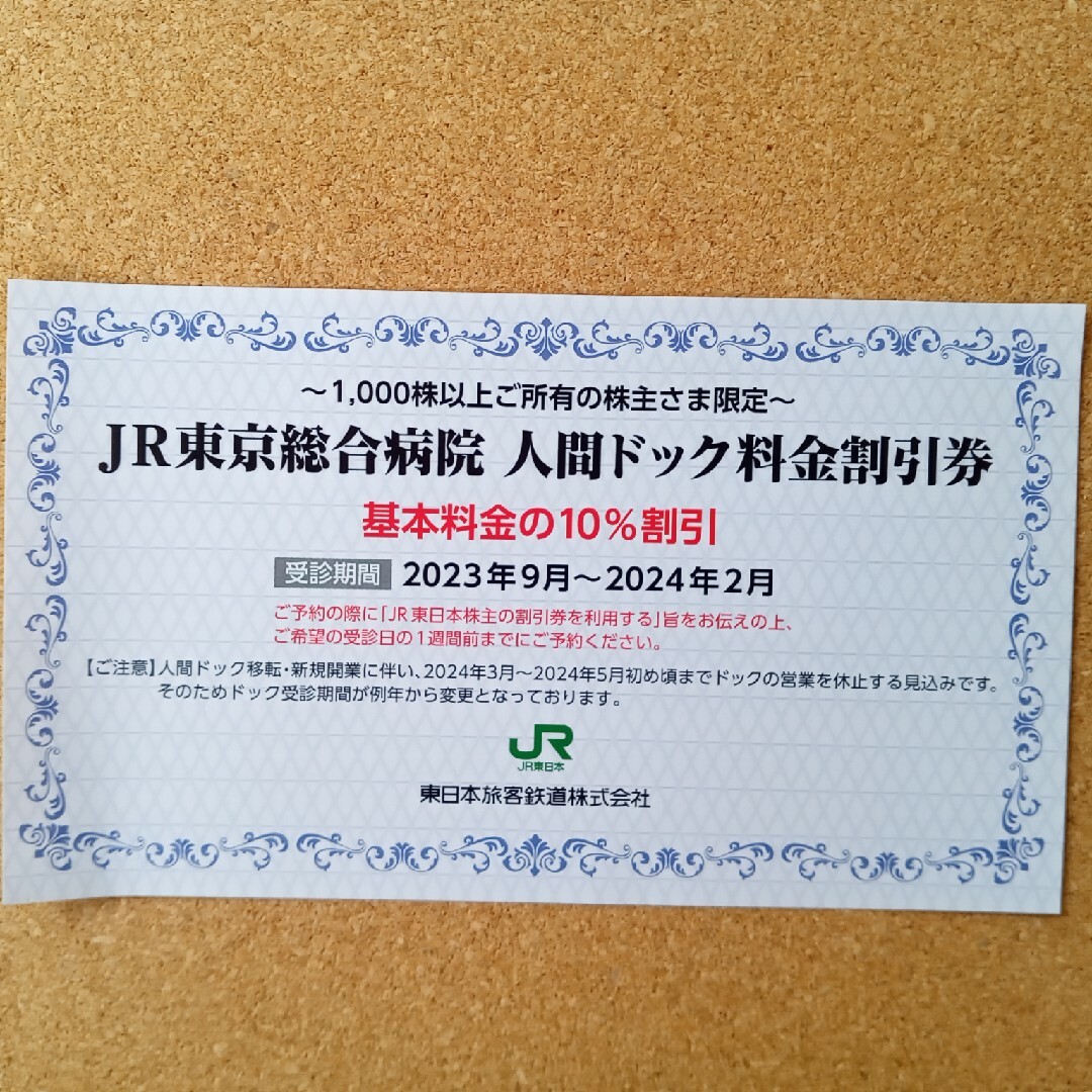 JR東日本 株主優待割引券 10枚 と 株主サービス券