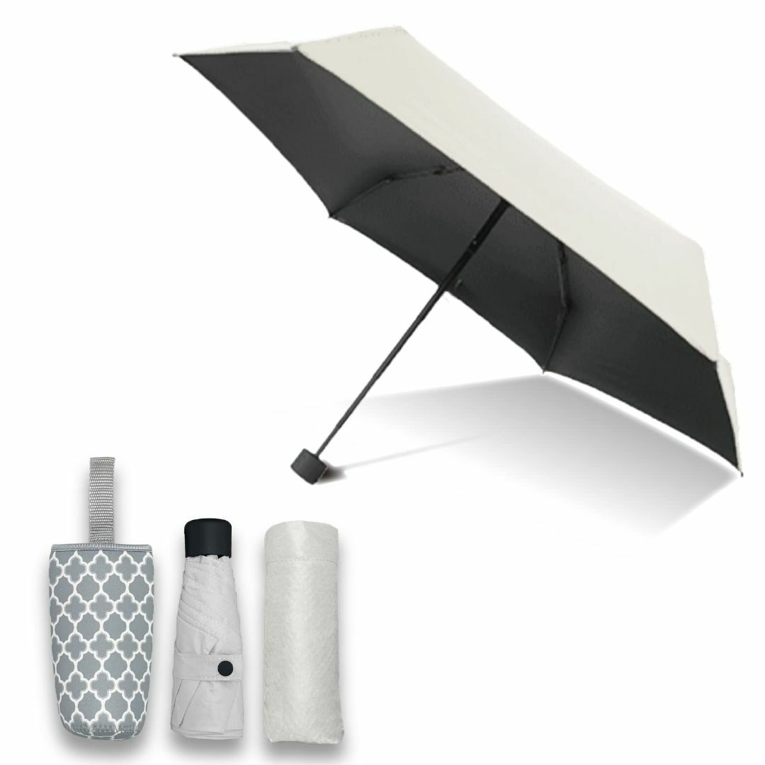 【色: オフホワイト】HAVIKA 改良型 折りたたみ傘 日傘 軽量 205g