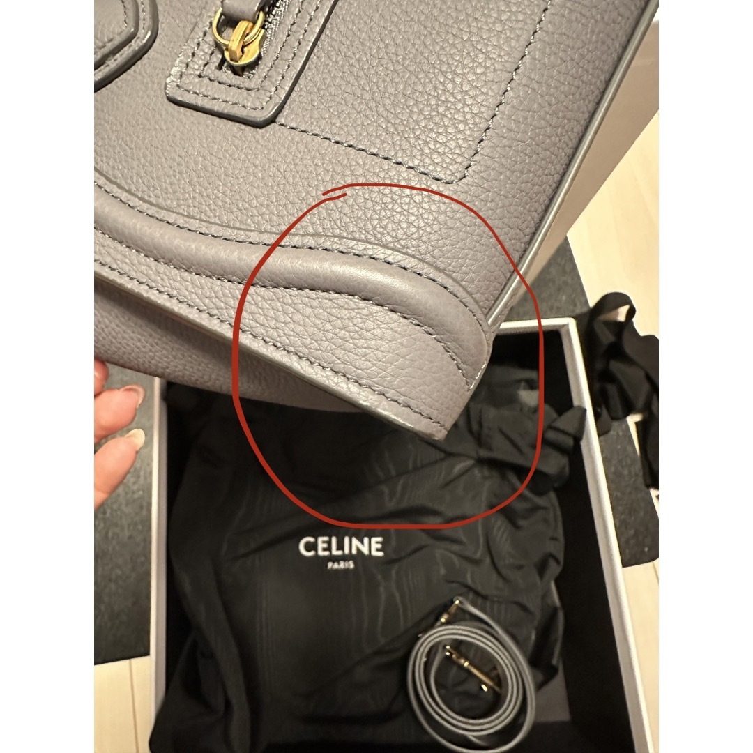 celine(セリーヌ)のセリーヌ　ナノ ラゲージバッグ / ベビードラムドカーフスキン ほぼ未使用 レディースのバッグ(ショルダーバッグ)の商品写真