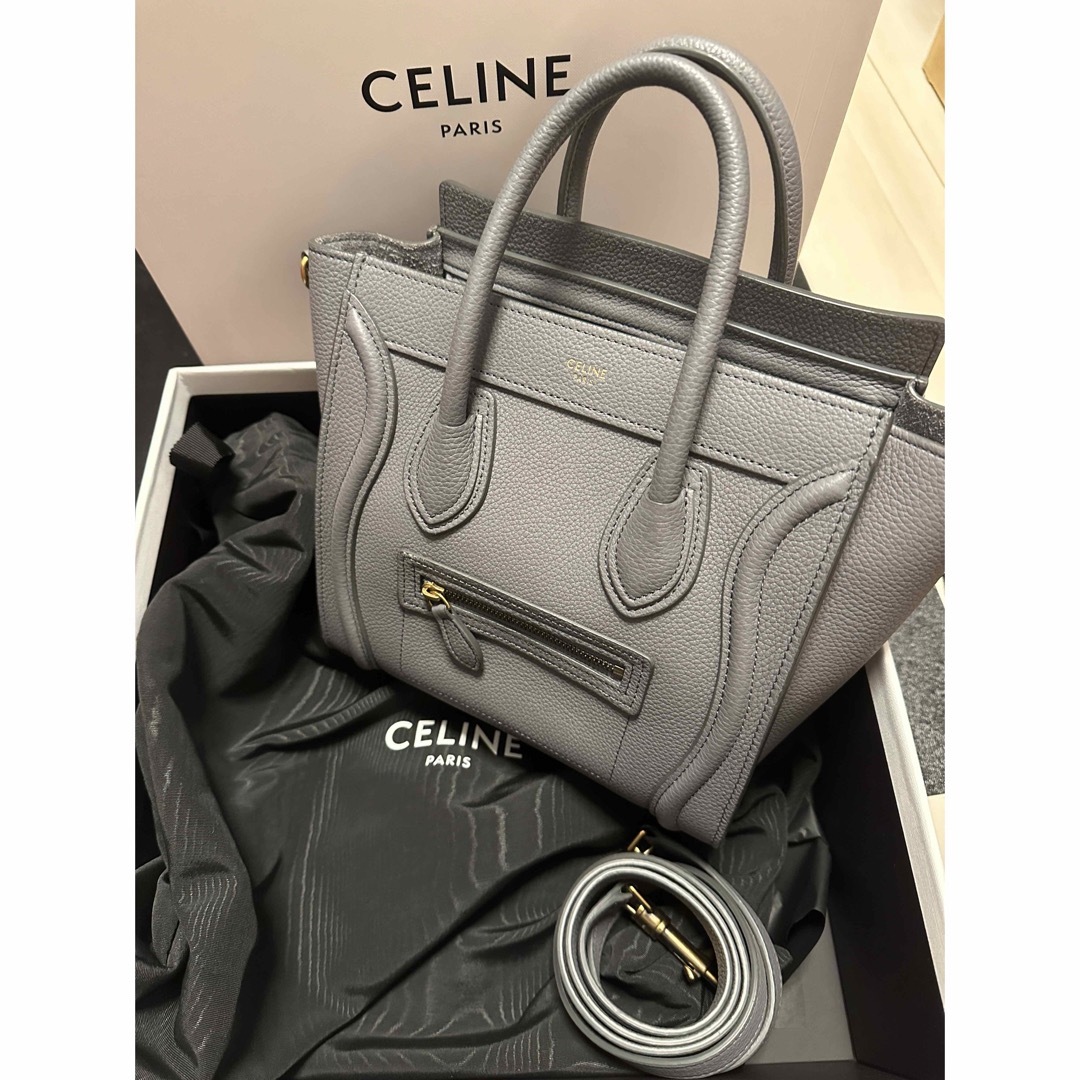 celine(セリーヌ)のセリーヌ　ナノ ラゲージバッグ / ベビードラムドカーフスキン ほぼ未使用 レディースのバッグ(ショルダーバッグ)の商品写真