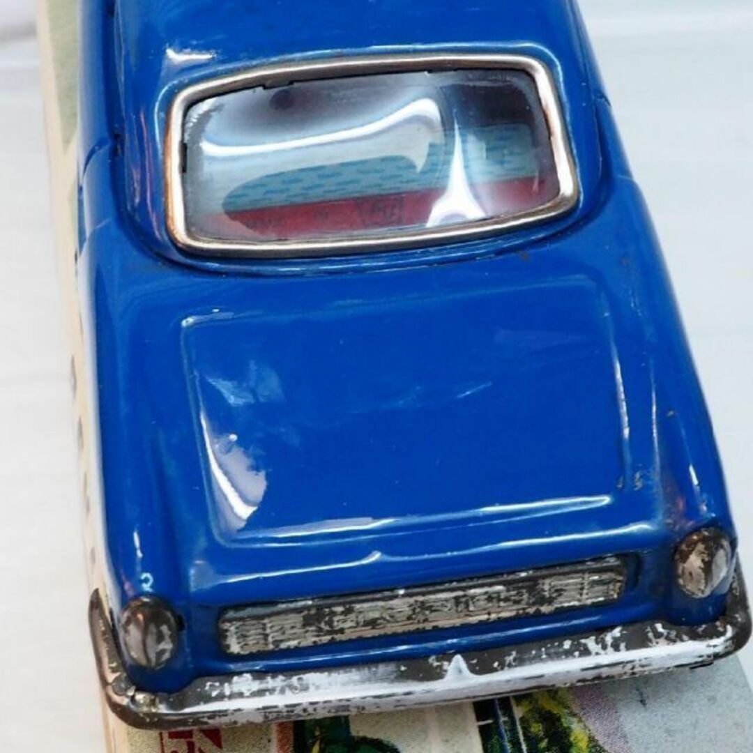 イチコー【ルノー カラベル 青 小】ブリキ ミニチュアtin toy car箱付-