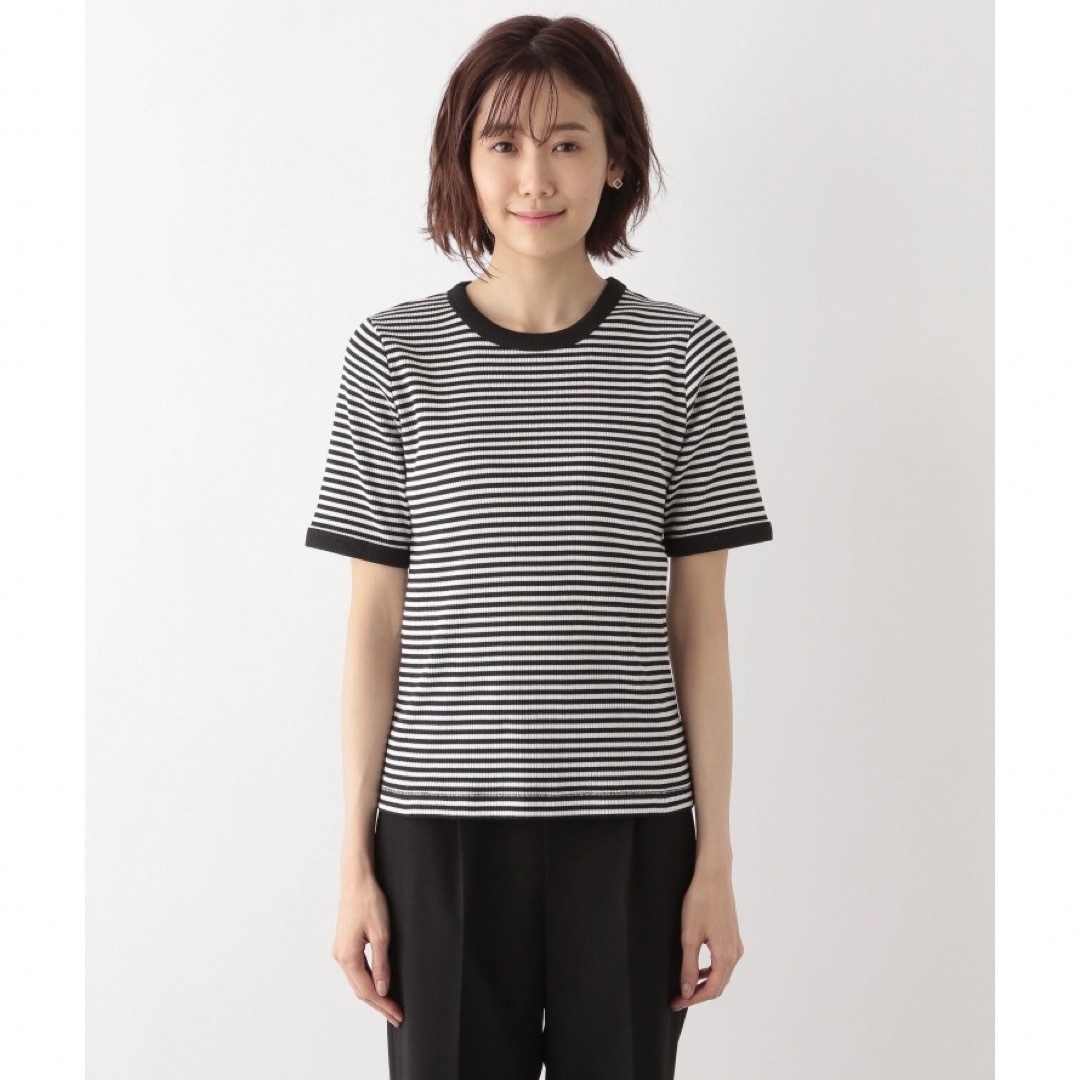 GLOBAL WORK(グローバルワーク)のGLOBAL WORK  リブボーダーT、ユニクロ　ボーダークロップドTセット レディースのトップス(Tシャツ(半袖/袖なし))の商品写真