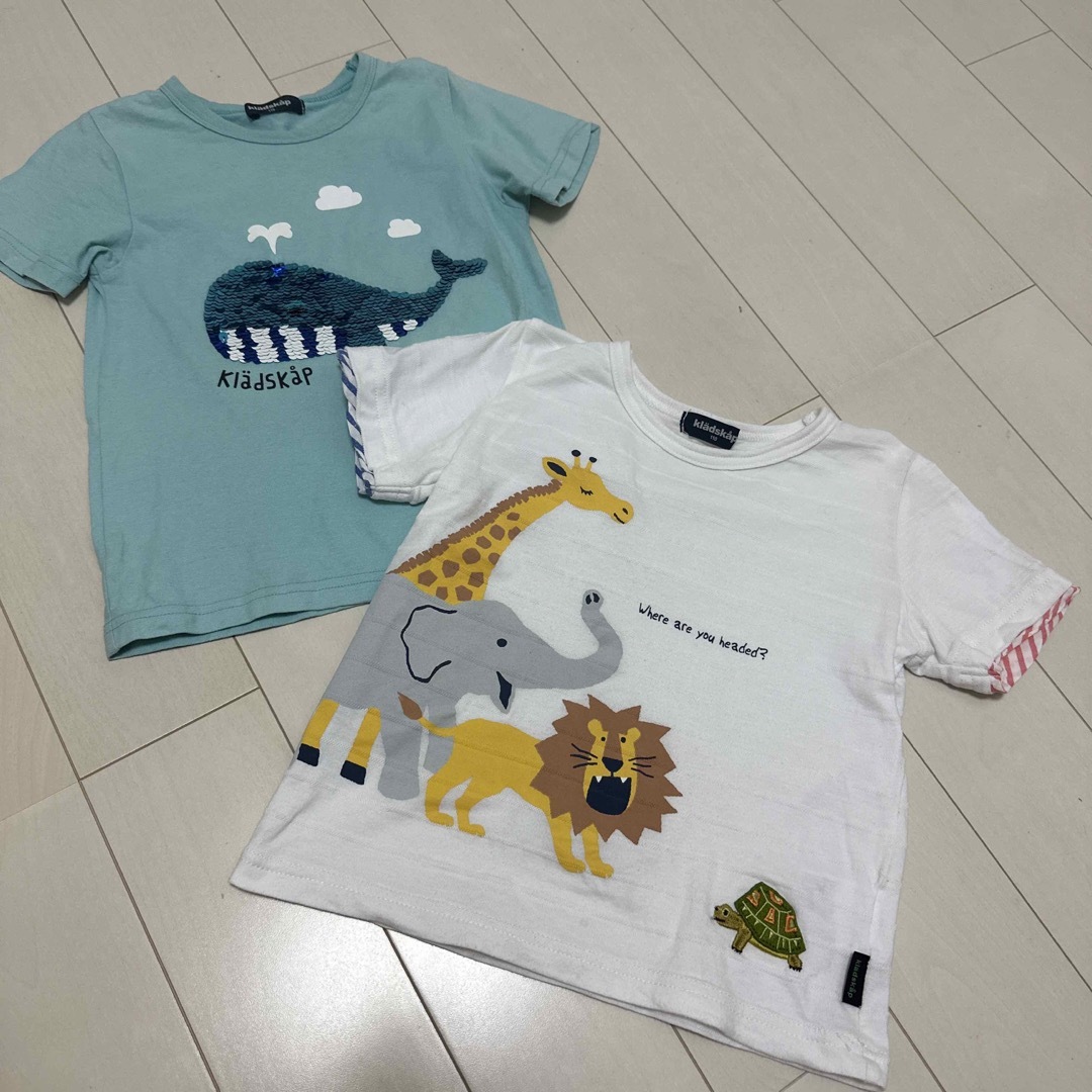 kladskap - クレードスコープ☆Tシャツ2点セット110☆スパンコール動物