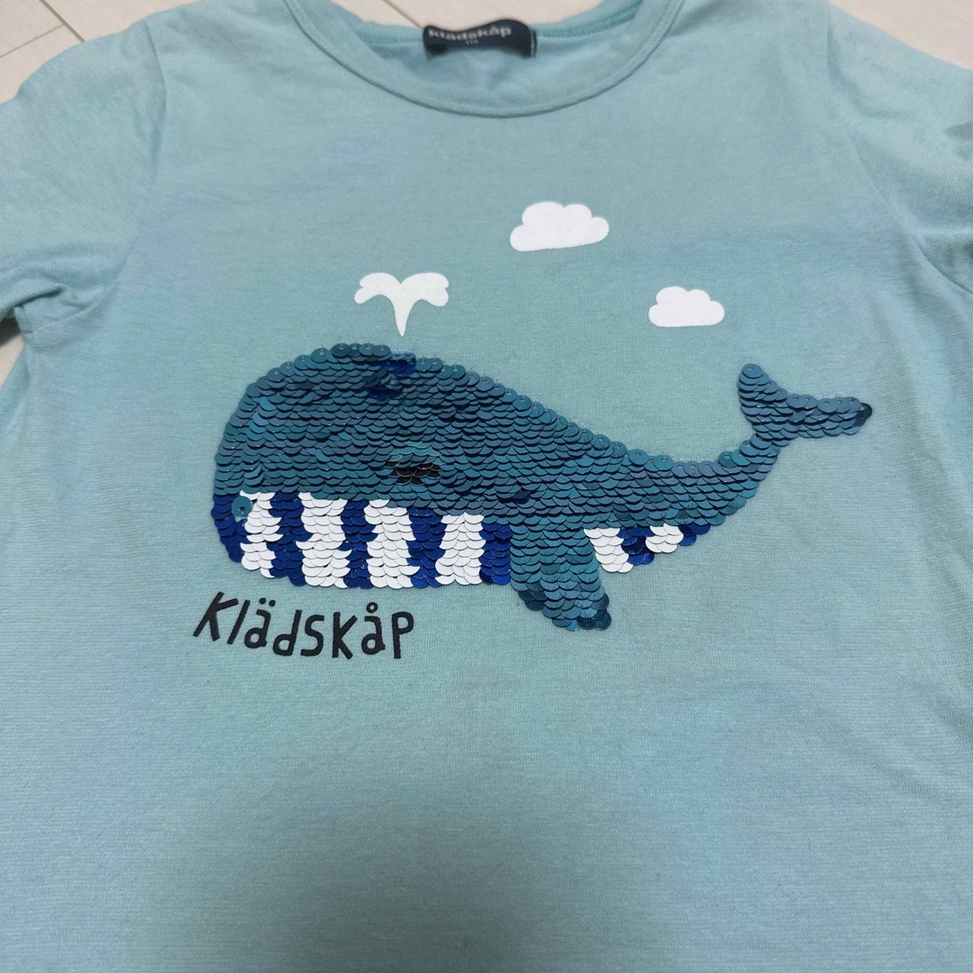 kladskap(クレードスコープ)のクレードスコープ★Tシャツ2点セット110★スパンコール動物クジラ キッズ/ベビー/マタニティのキッズ服男の子用(90cm~)(Tシャツ/カットソー)の商品写真