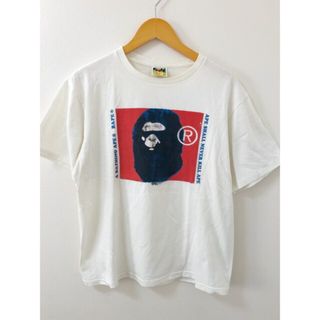 B6 A BATHING APE アベイシングエイプ Tシャツ プリント 白 L