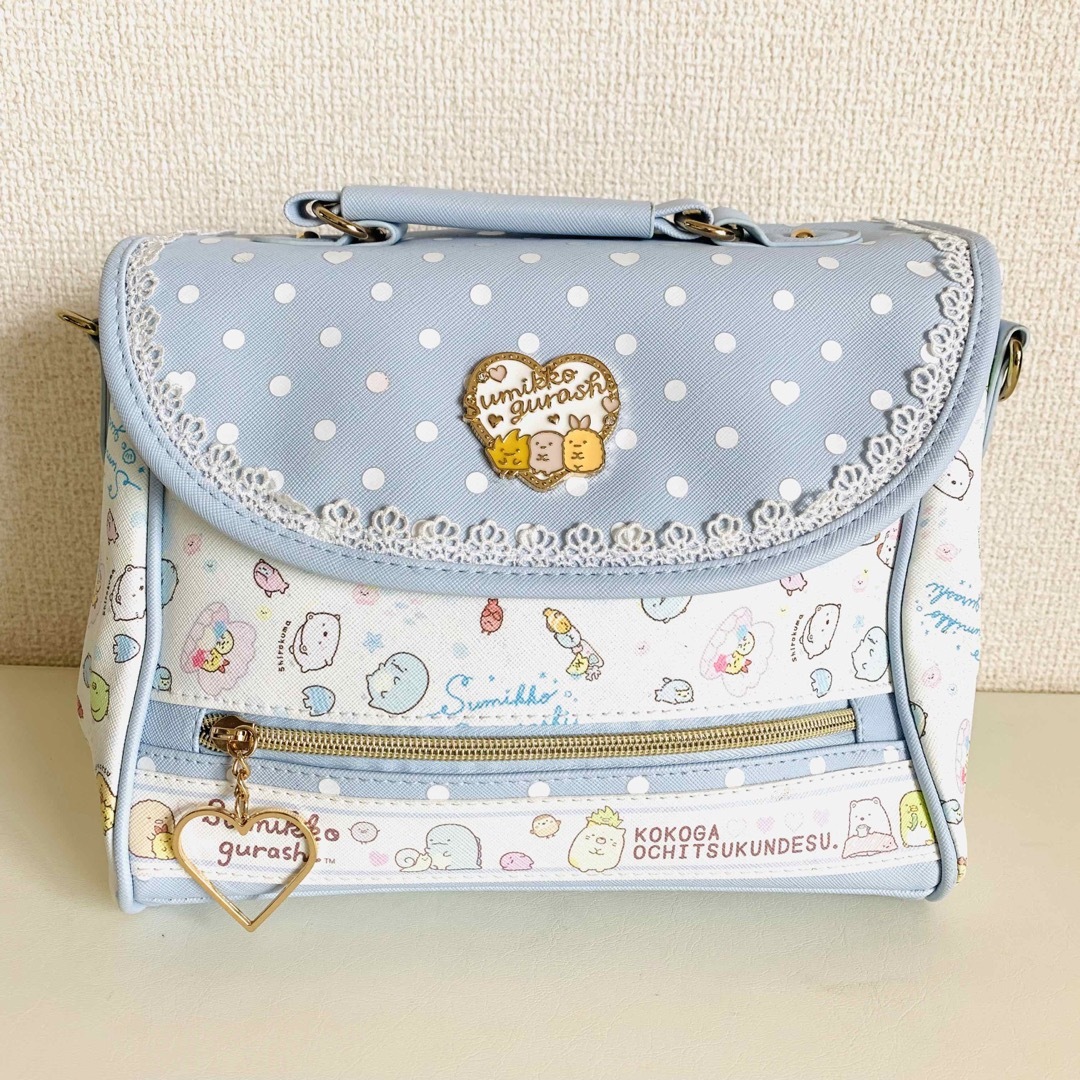 すみっコぐらし - すみっこぐらし 3way バッグ ブルー 水玉 すみっコぐらし - すみっこぐらし 3way バッグ ブルー 水玉
