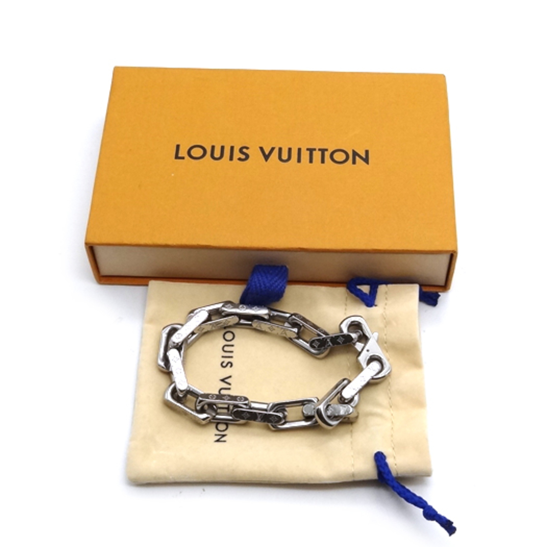 LOUIS VUITTON(ルイヴィトン)のルイ ヴィトン ブレスレット チェーン モノグラム Lサイズ メタル シルバー M00309 メンズのアクセサリー(ブレスレット)の商品写真