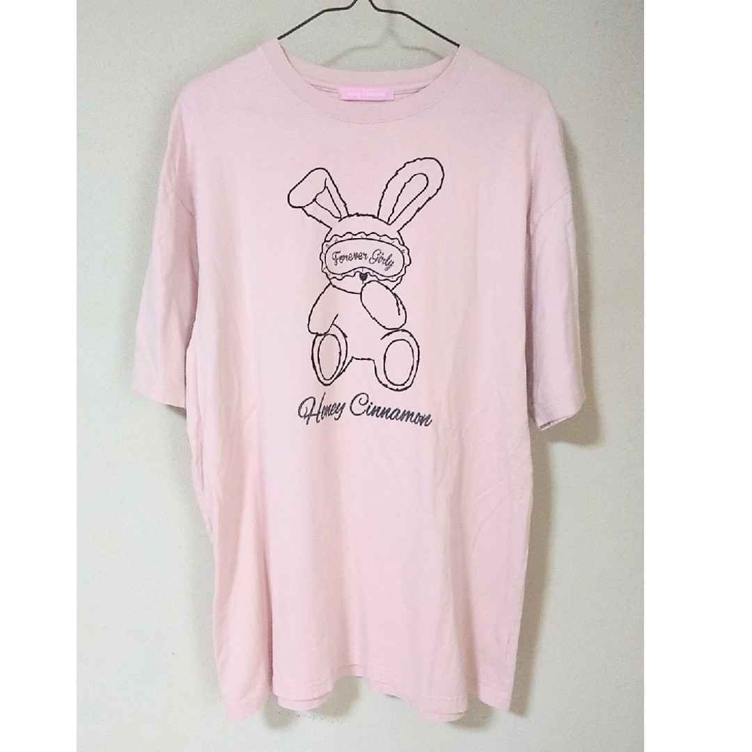 Honey Cinnamon(ハニーシナモン)のHoneyCinnamon♡アイマスクハニーTシャツ レディースのトップス(Tシャツ(半袖/袖なし))の商品写真