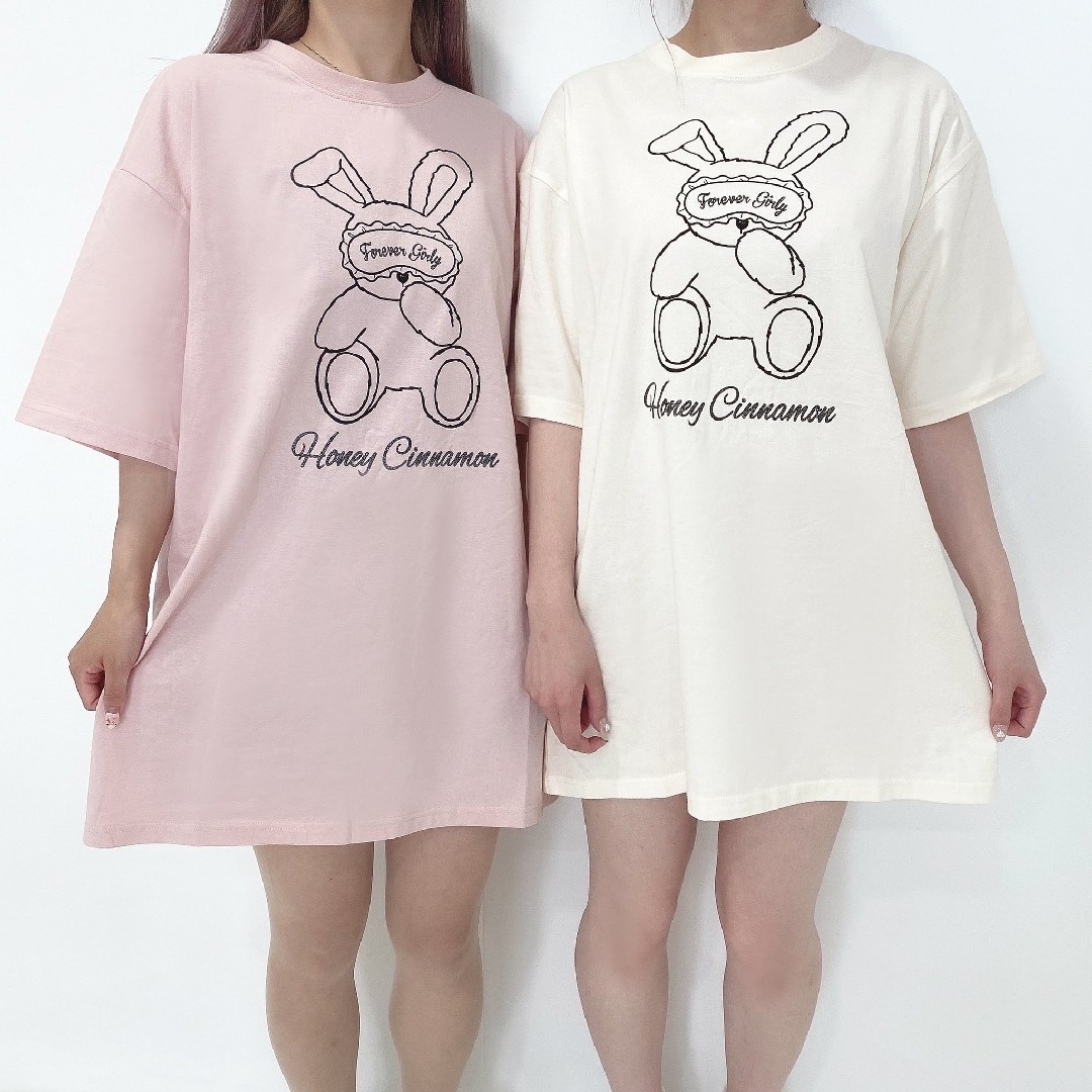 Honey Cinnamon(ハニーシナモン)のHoneyCinnamon♡アイマスクハニーTシャツ レディースのトップス(Tシャツ(半袖/袖なし))の商品写真