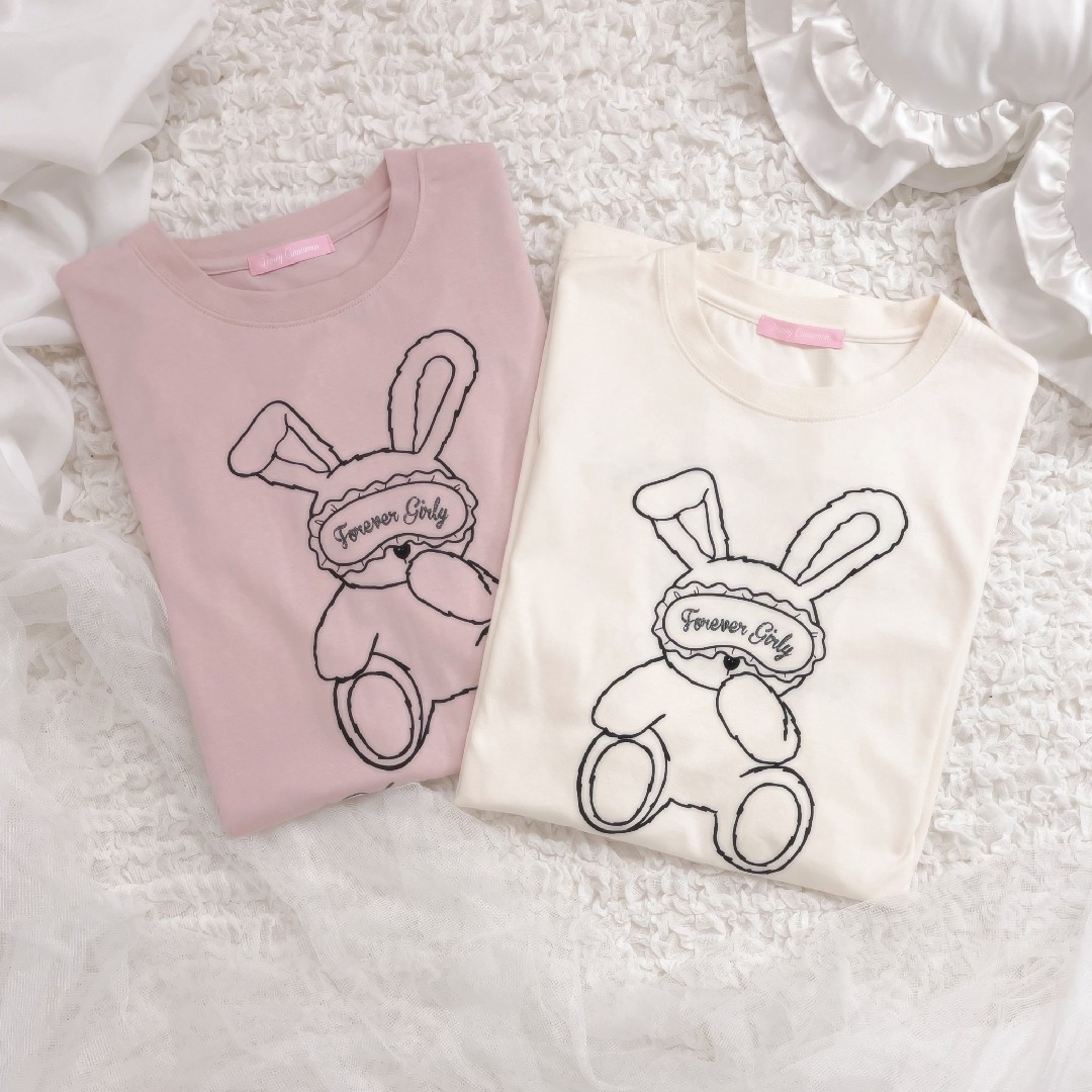 Honey Cinnamon(ハニーシナモン)のHoneyCinnamon♡アイマスクハニーTシャツ レディースのトップス(Tシャツ(半袖/袖なし))の商品写真