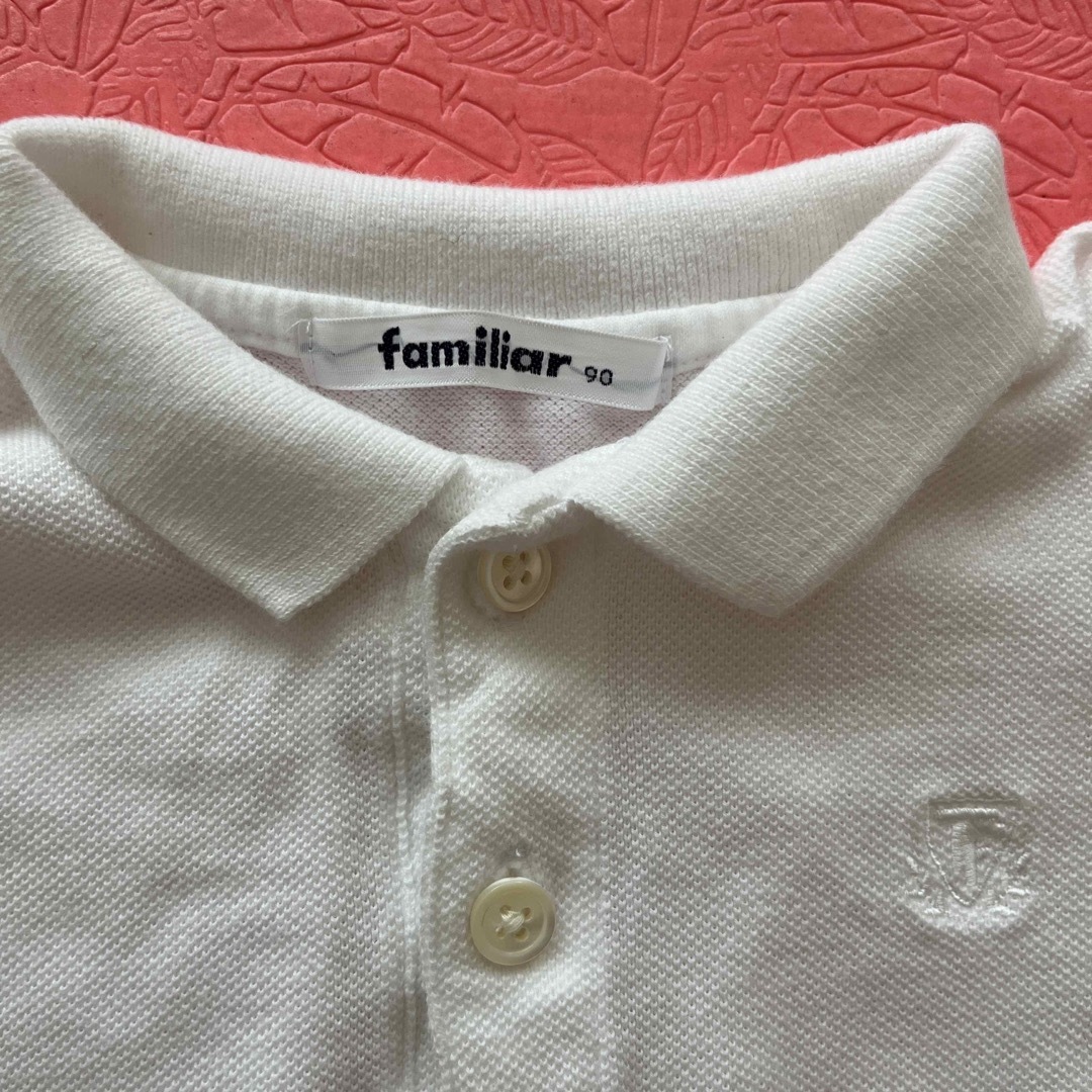 familiar - （値下げ）familiar 半袖ポロシャツ 白 90センチの通販 by ...